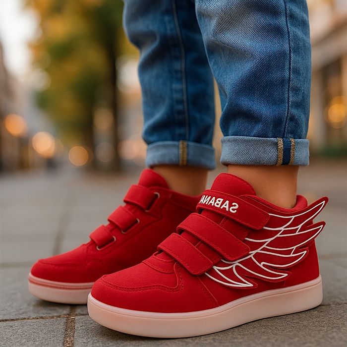 Sportowe buty dziecięce szkolne na rzepy led świecące 6597 rozm. 35