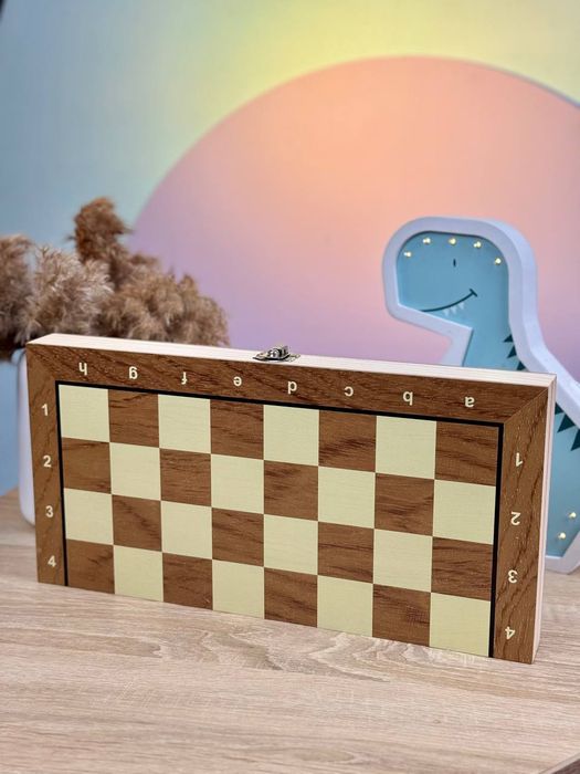 Шашки шахи нарди магнітні 3 в 1 дерев'яні 29 см поле якісні шахматы