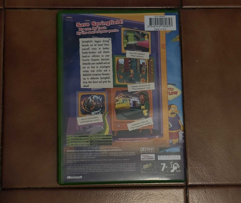 Jogo Xbox Simpsons Hit and Run Completo - Capa Inglesa