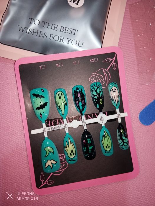 Unhas postiças M Tema Spooky Halloween
