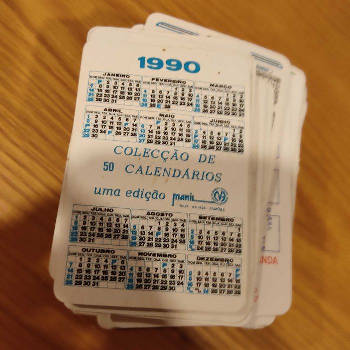 Calendários de Bolso (anos 70, 80 e 90, Etc..)