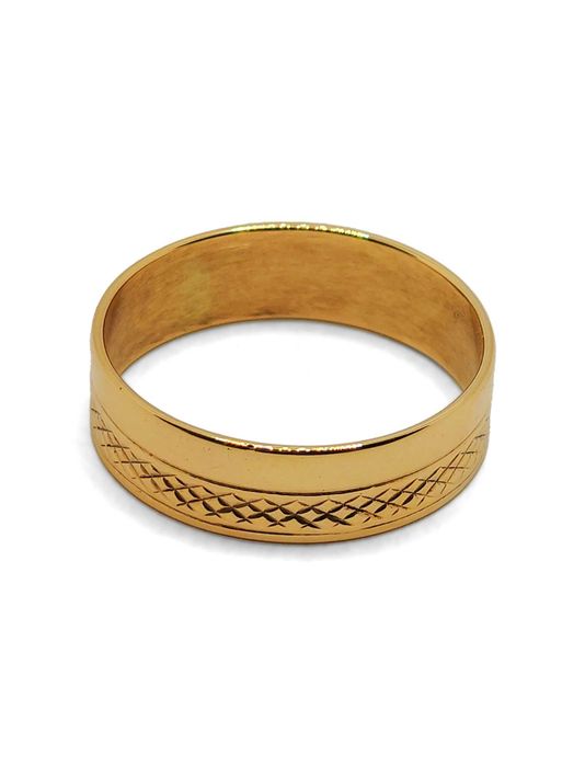 Złota męska obrączka ze wzorem 585p (14k) | 6,15g | r. 33