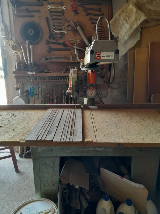 Radial, máquina de corte, carpintaria