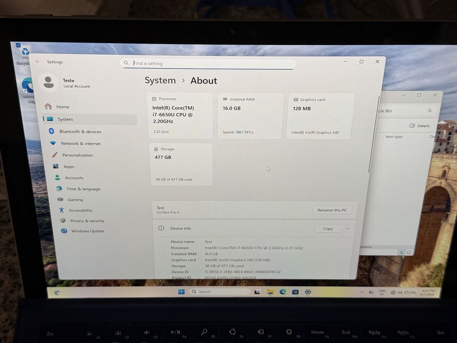 Microsoft Surface Pro 4 i7 | 16GB RAM | SSD 512GB | Teclado + Dock