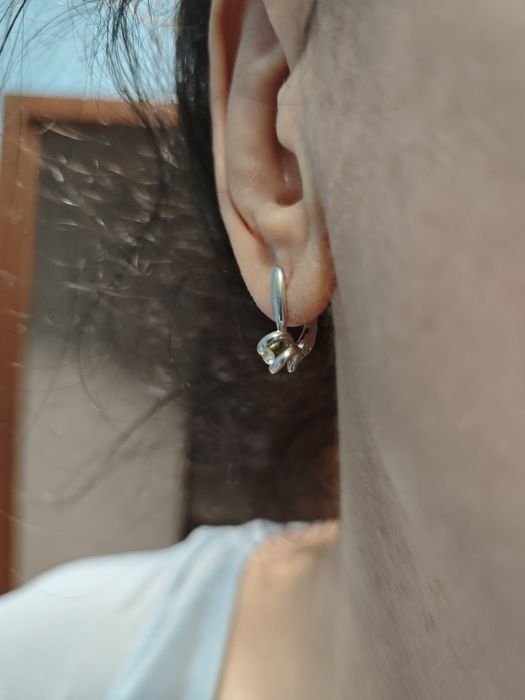 Сергьи белое золото с бриллиантами 585 пр.