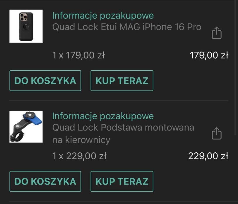 Etui Quad Lock mag case iphone 16 pro+uchwyt na telefon do kierownicy