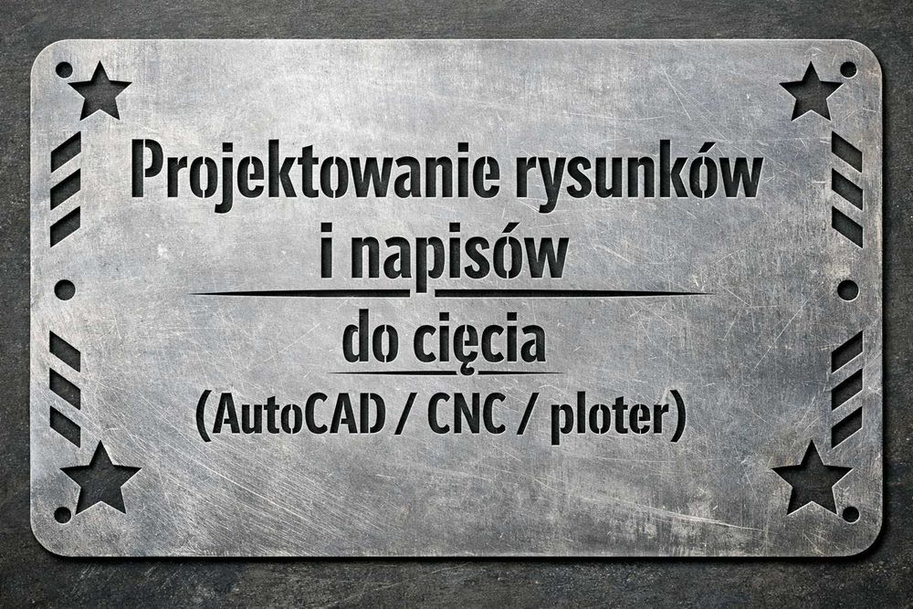 Projektowanie rysunków i napisów do cięcia (AutoCAD / CNC / ploter