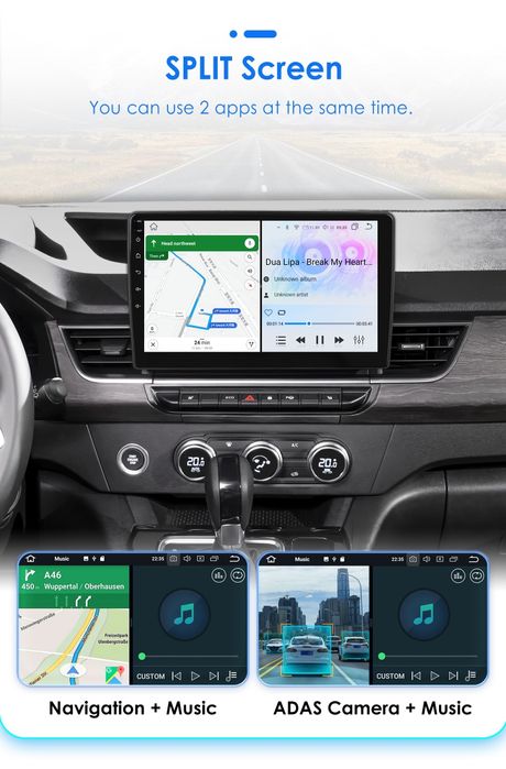 Rádio Android Renault Kangoo (2019 a 2025) 2/32GB Carplay GPS wifi BT