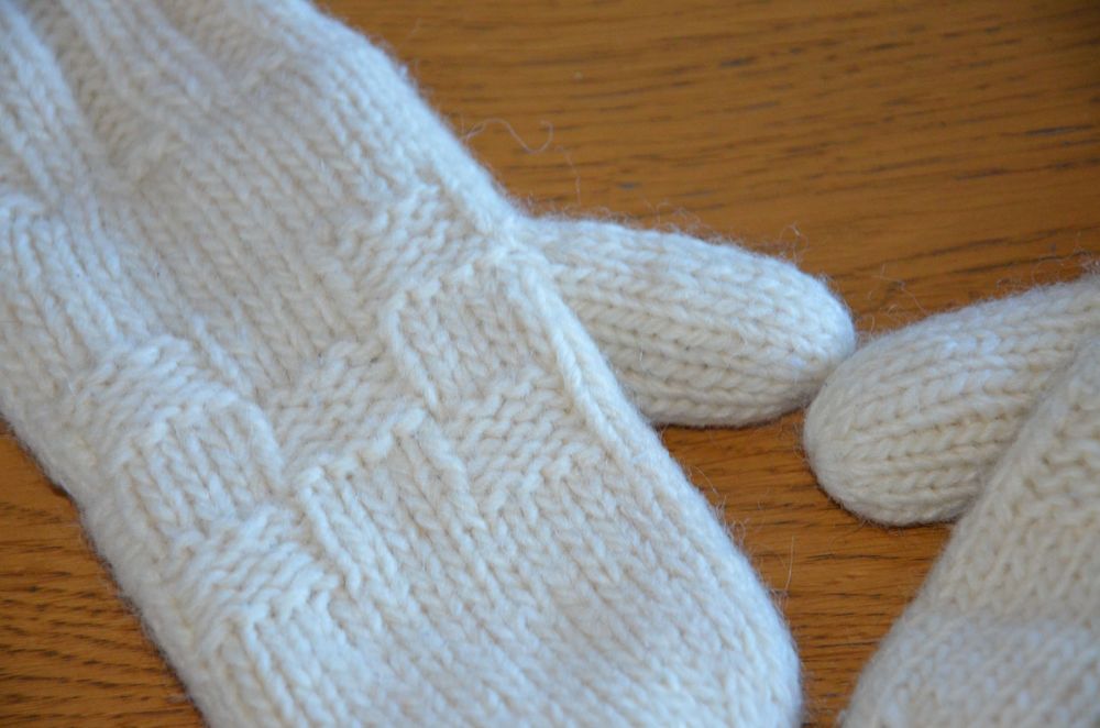 rękawiczki wełna ecru r. xl wool