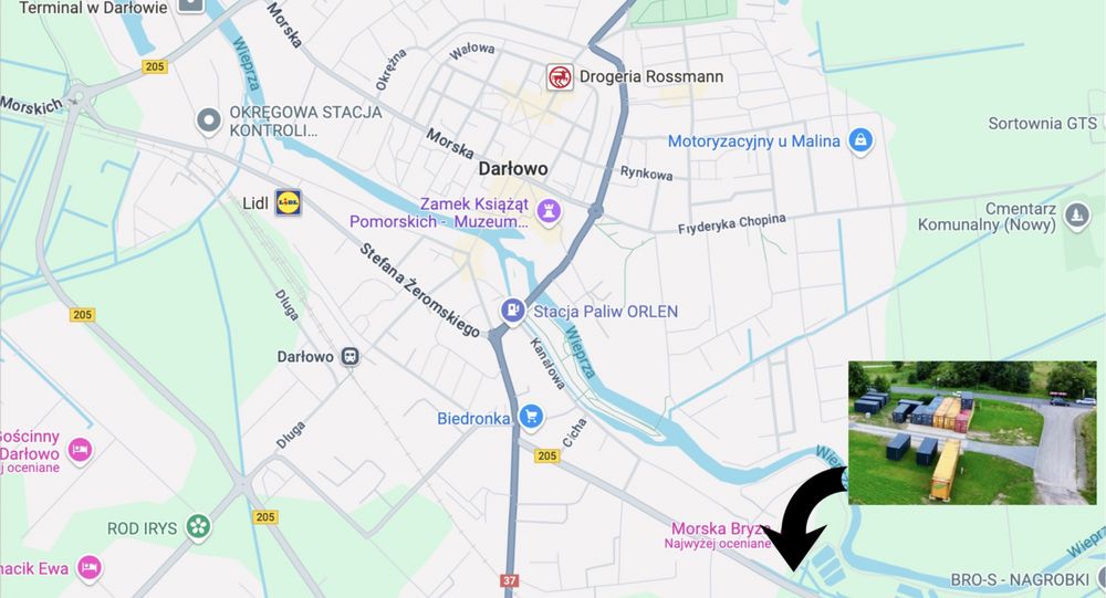 Magazyn / Garaż - kontener morski 33m2 / 14m2 do wynajecia Darłowo!