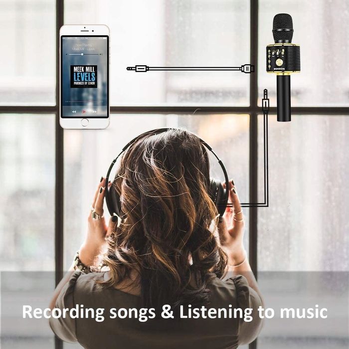 BONAOK Mikrofon Karaoke Bezprzewodowy Bluetooth Dla Dzieci i Dorosłych