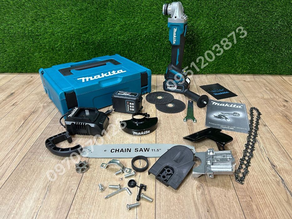 Аккумуляторная болгарка Makita DGA504 с АКБ 36V 8Ah + насадка Spektr