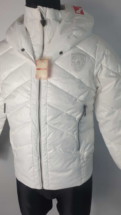 Puma Ferrari kurtka damska wodoodporna biała lekka sportowa rozmiar L