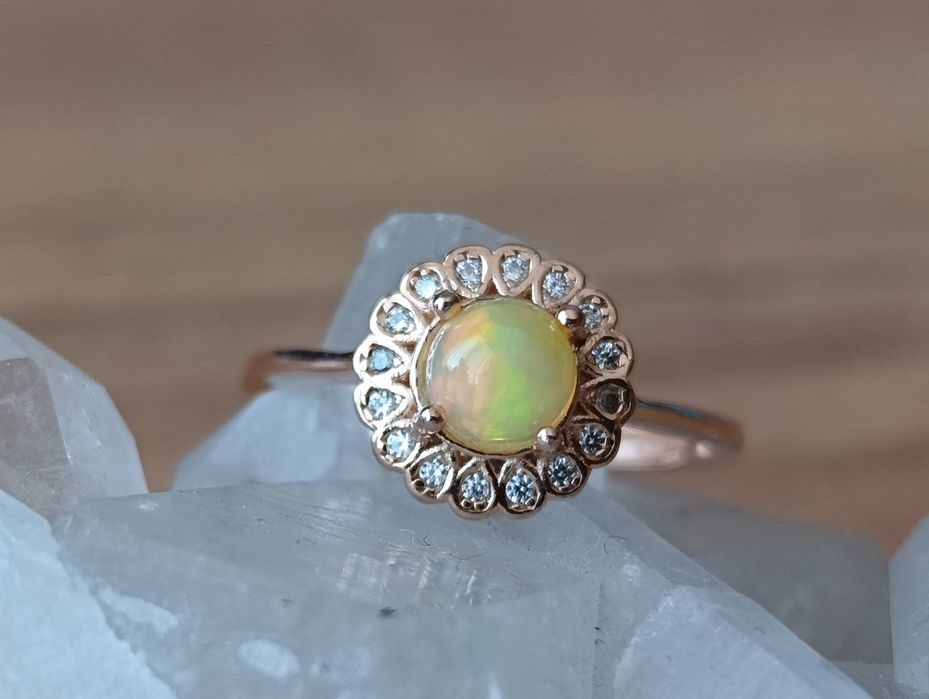 Pierścionek srebro 925 pozłacane różowym złotem