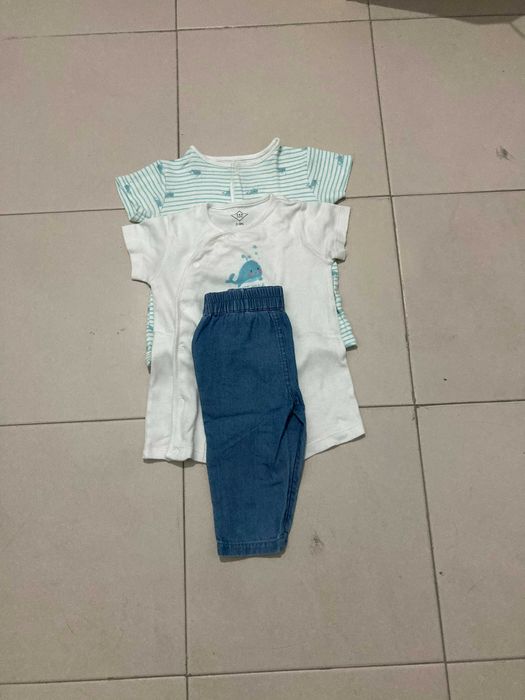 2 Babygrows + Calça Ganga 3/6 meses