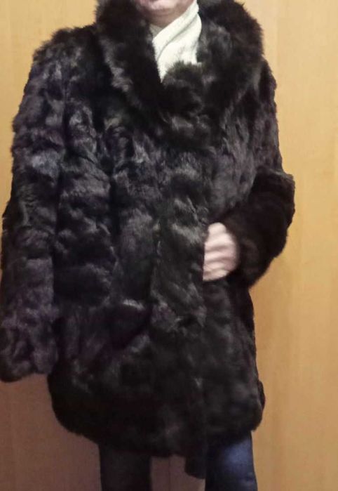 Шуба женская, из натурального меха кролика, размер 52