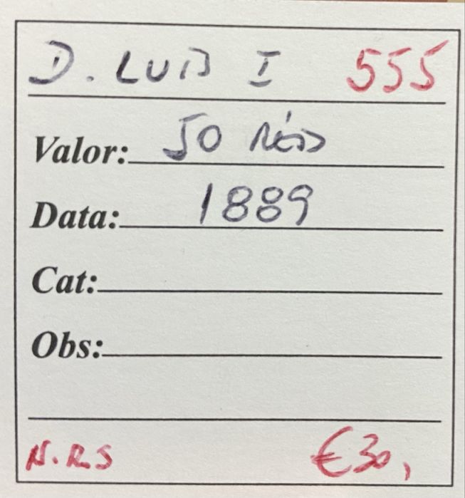 Moeda  555 - 50 Reis D. LUIS 1889