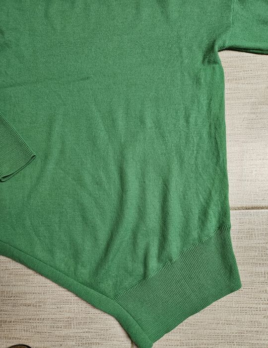 zielony, milutki sweter asymetryczny wełna merynosowa Monnari L/40