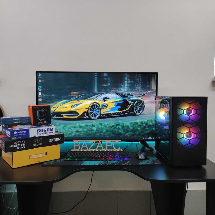 Компютер Новый Ryzen 5 4500, 16GB DDR4, Radeon RX 6600, SSD 512GB m2