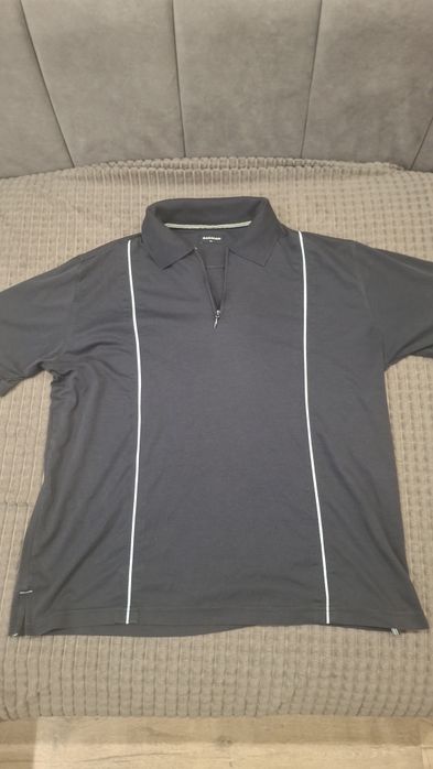 Koszulka polo męska RAG MAN rozmiar XL czarna w paski casual