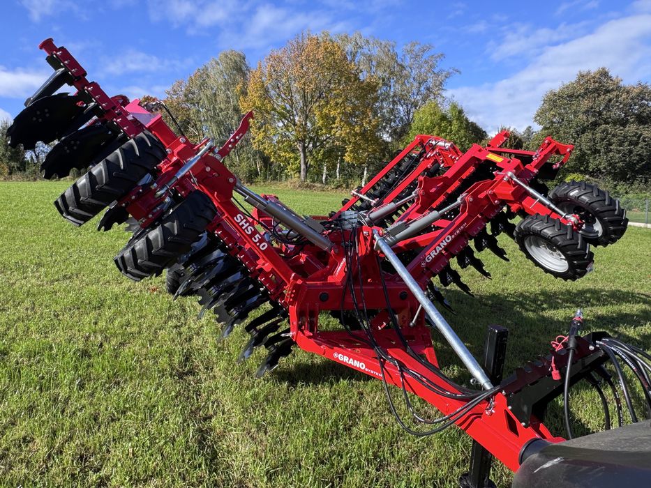 Brona talerzowa hydrauliczna Shark SHS 5,0 m Grano System z wózkiem NOWY TYP