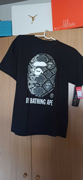 (M-Midlle) T-shirt koszulka BAPE Check By Bathing Ape Tee Black Czarna