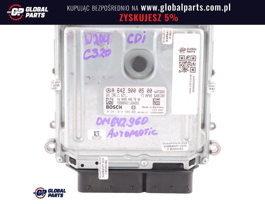 Mercedes W204 C320 CDI OM652 Komputer Silnika ECU Automatyczna