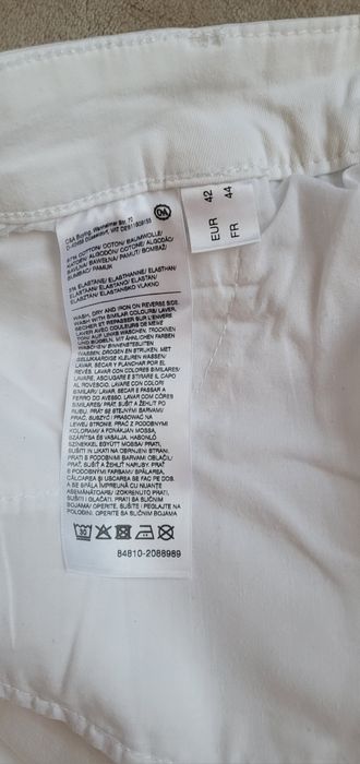 C&A 42 XL the cropp jeans białe spodnie Jessica bawełna, elastan