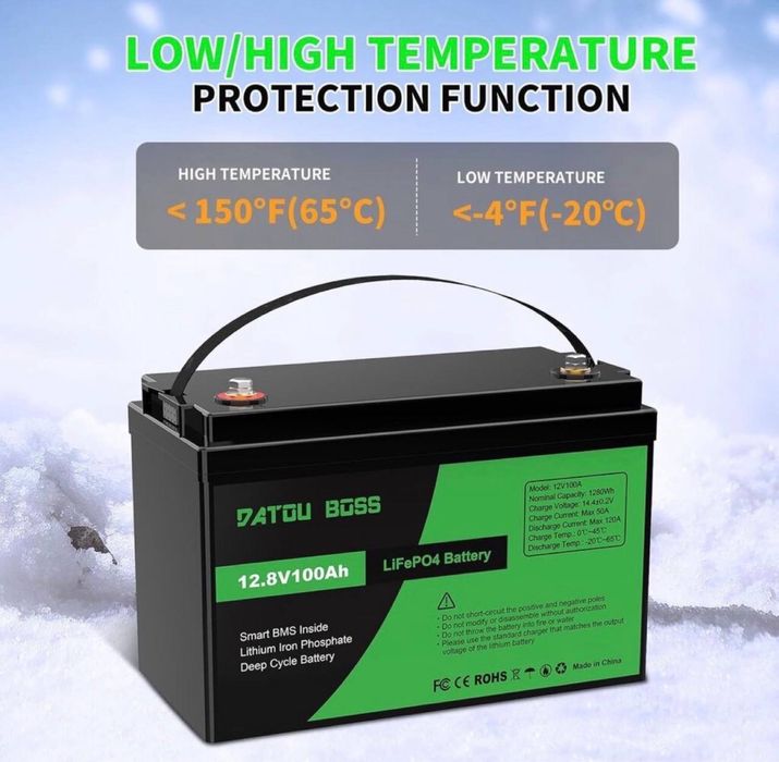 Фосфатний акумулятор DatouBoss 12v100ah вбудованою BMS