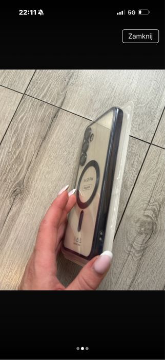 Nowe etiui przezroczysto niebieskie z magsafe samsung s25plus