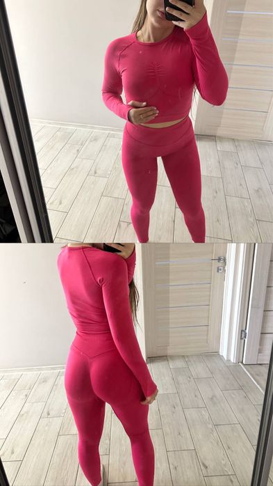 Костюм лосины пуш ап+кроп топ