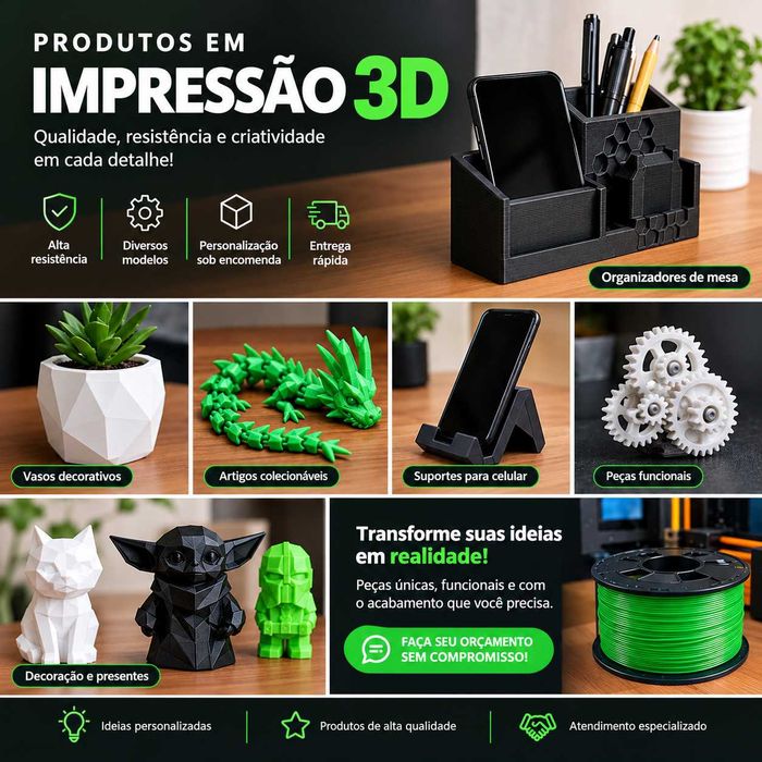 Serviço personalizado em impressão 3D
