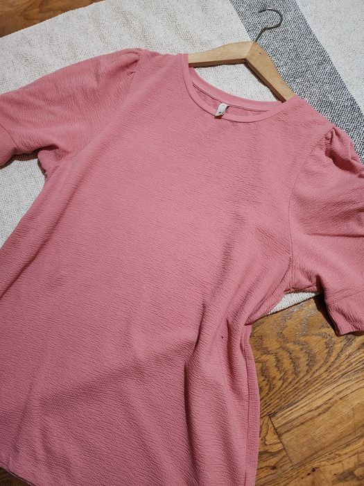 Bawełniana różowa bluzka z krótkim rękawem  Plus Size