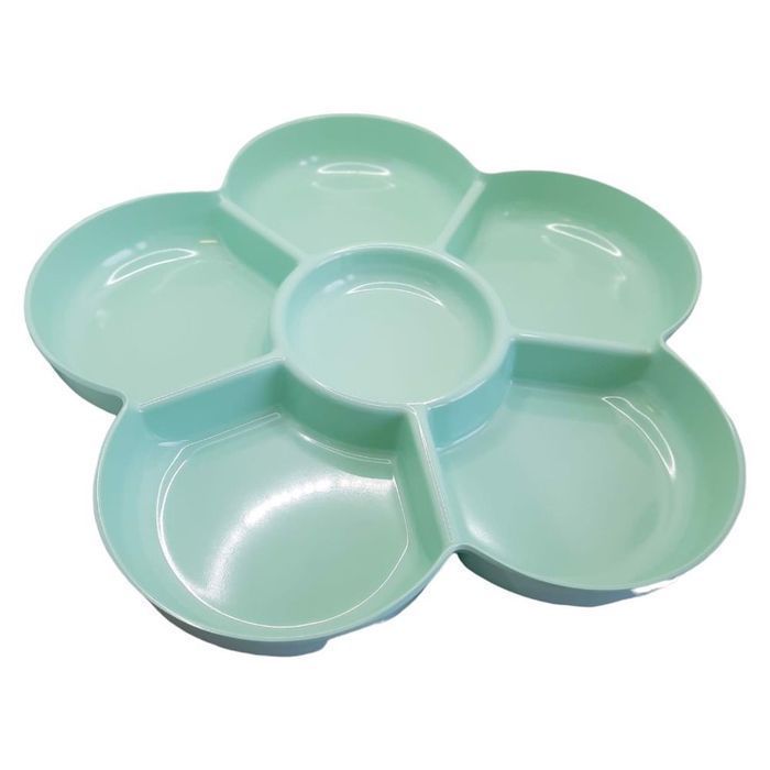 Taca z Melaminy z 6 Przegródkami Kwiat Zielona