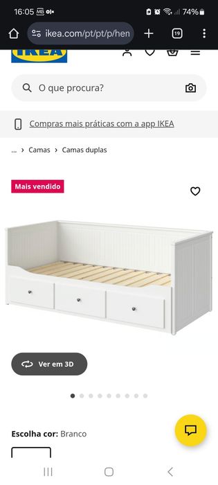 Cama Hemnes com 2 colchões