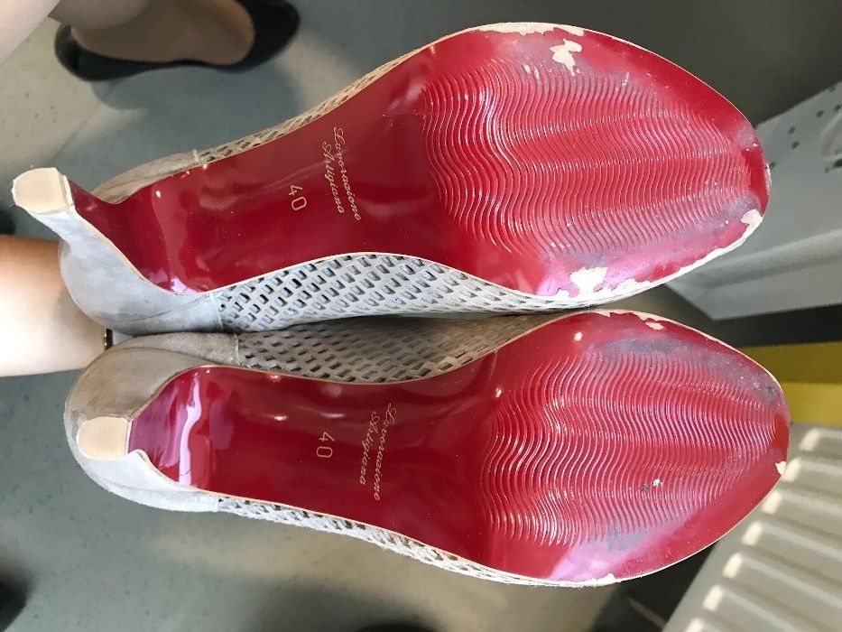 Туфли летние замшевые бежевые-серые 40-41