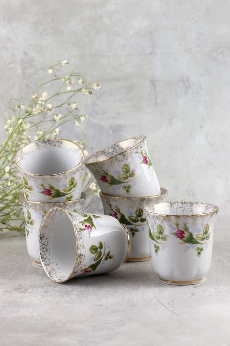 Zestaw kieliszków do jajek Iwona Chodzież porcelana vintage retro