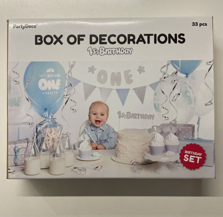 Zestaw balony / roczek / chłopiec / urodziny / impreza / dekoracje /