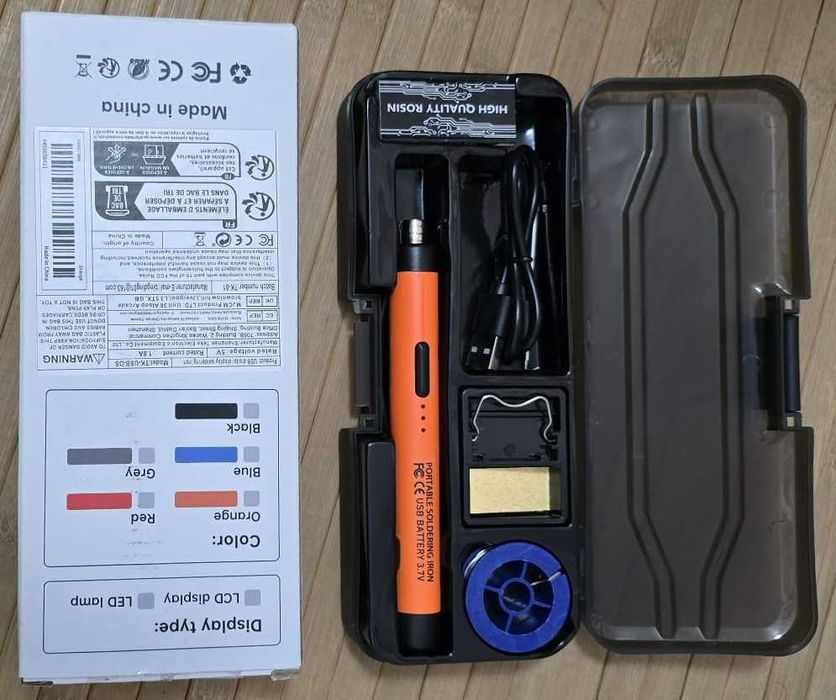 Ferro de Soldar de electrónica a bateria - kit com acessórios