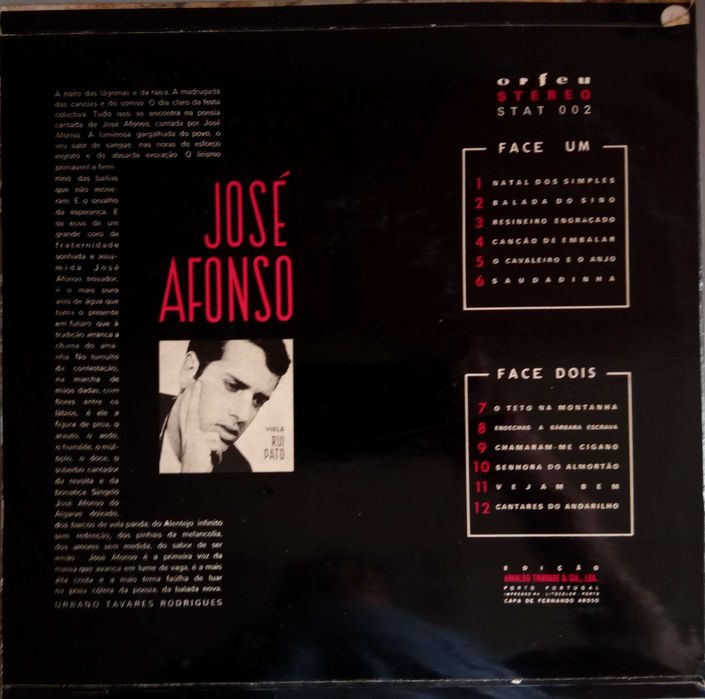 José Afonso	- - - - -		Cantares do Andarilho	- - - - -	LP