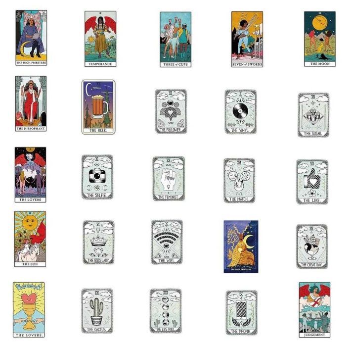 Наклейки стикеры "Таро: современная версия" (50 шт.)