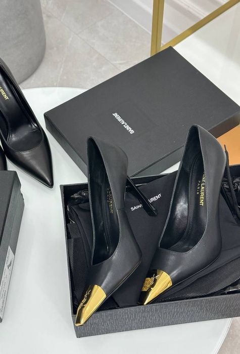 Botki szpilki skórzane jesienne YSL! Skóra naturalna! Premium