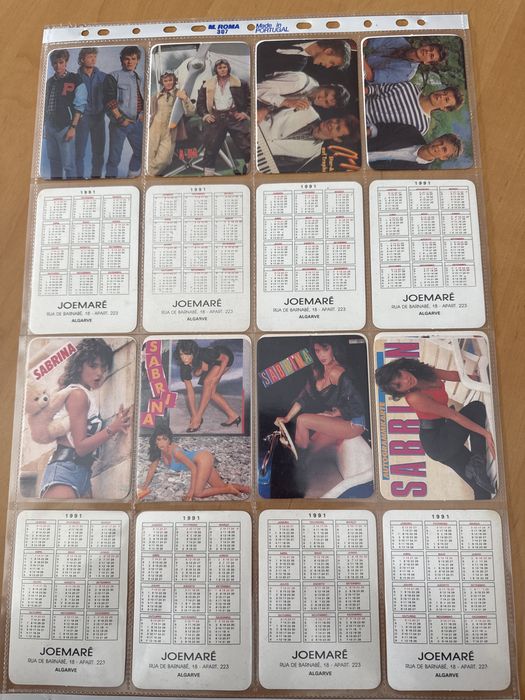 Coleção Calendários de Bolso Anos 90 – A-ha e Sabrina Salerno