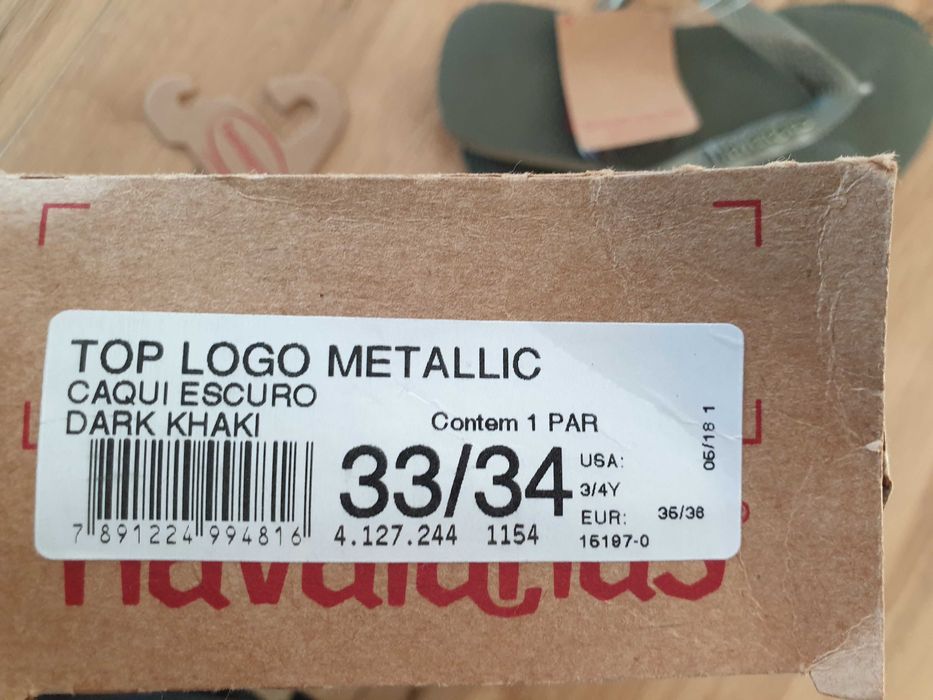 Nowe klapki basenowe, japonki Havaianas, rozmiar 35/36