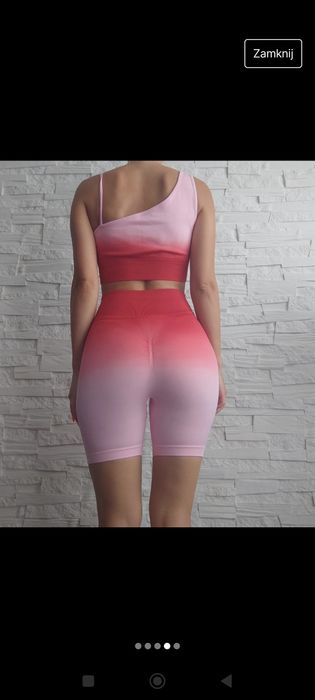 Komplet Sportowy ombre szorty top 
Rozmiar M