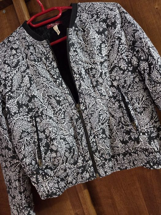 Bershka czarno-biała kurtka bomberka, 38 M, stan idealny