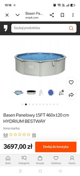 Basen Panelowy KANADYJSKI Bestway Hydrium 460x120cm + Pompa Piaskowa Drabinka
