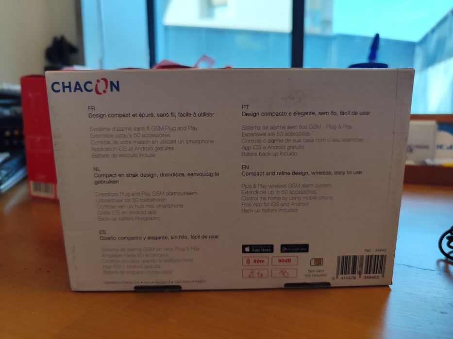Sistema de Alarme GSM CHACON + 5 sensores de Porta/Janela