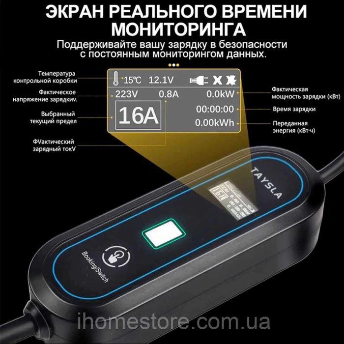 Зарядний пристрій Taysla для електромобілів 16 A, 3.5 кВт + ГАРАНТІЯ