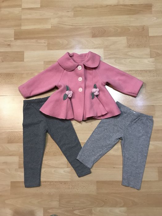 Лот за 100 грн тепла флісова кофта, теплі лосіни ріст 86 на 1-2 роки